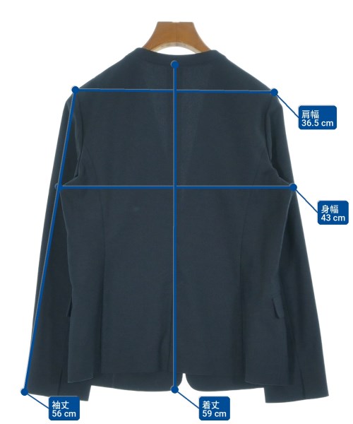 WORK TRIP OUTFITS GREENLABELRELAXING（ワークトリップアウトフィッツグリーンレーベルリラクシング）ノーカラージャケット 紺 サイズ:M レディース/2200728509030