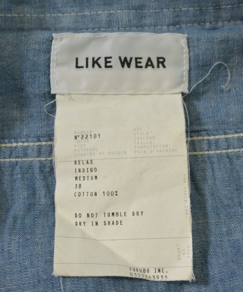 YAECA LIKE WEAR（ヤエカライクウェア）カジュアルシャツ 青 サイズ:2(M位) メンズ/2200701401092