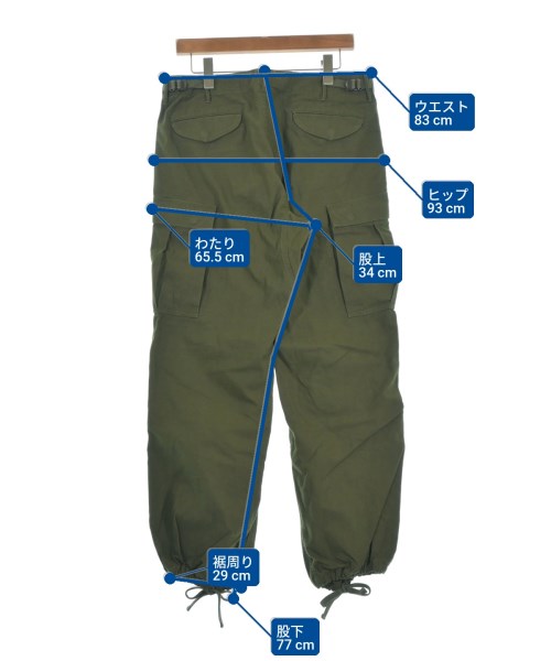 YAECA LIKE WEAR（ヤエカライクウェア）カーゴパンツ カーキ サイズ:L メンズ/2200647873670