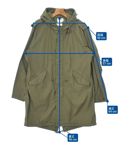 YAECA LIKE WEAR（ヤエカライクウェア）モッズコート カーキ サイズ:M メンズ/2200667987166
