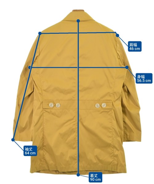 23区 HOMME（ニジュウサンクオム）ステンカラーコート 黄 サイズ:48(L位) メンズ/2200636967014