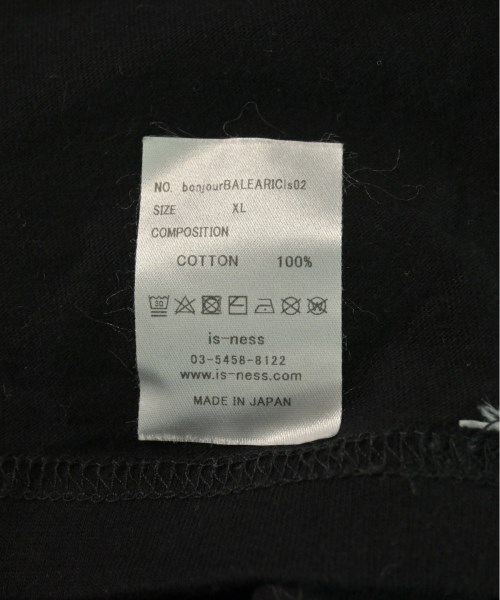 is-ness（イズネス）Tシャツ・カットソー 黒 サイズ:XL メンズ/2200543891204