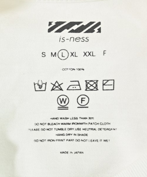 is-ness（イズネス）Tシャツ・カットソー 白 サイズ:L メンズ/2200615602097