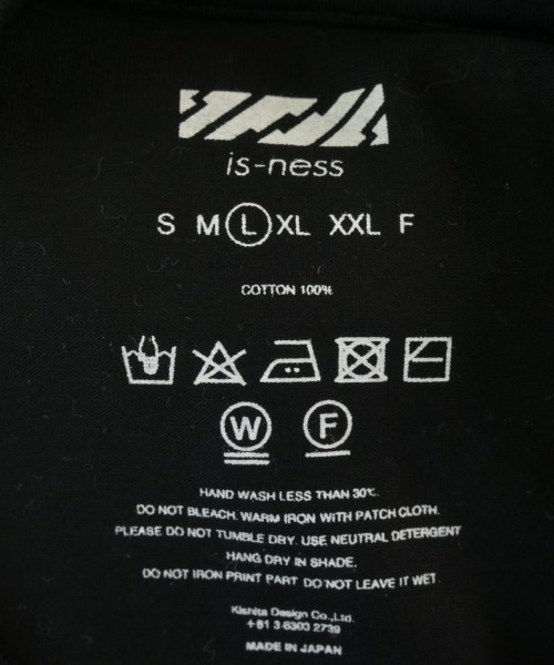 is-ness（イズネス）Tシャツ・カットソー 黒 サイズ:L メンズ/2200685632147