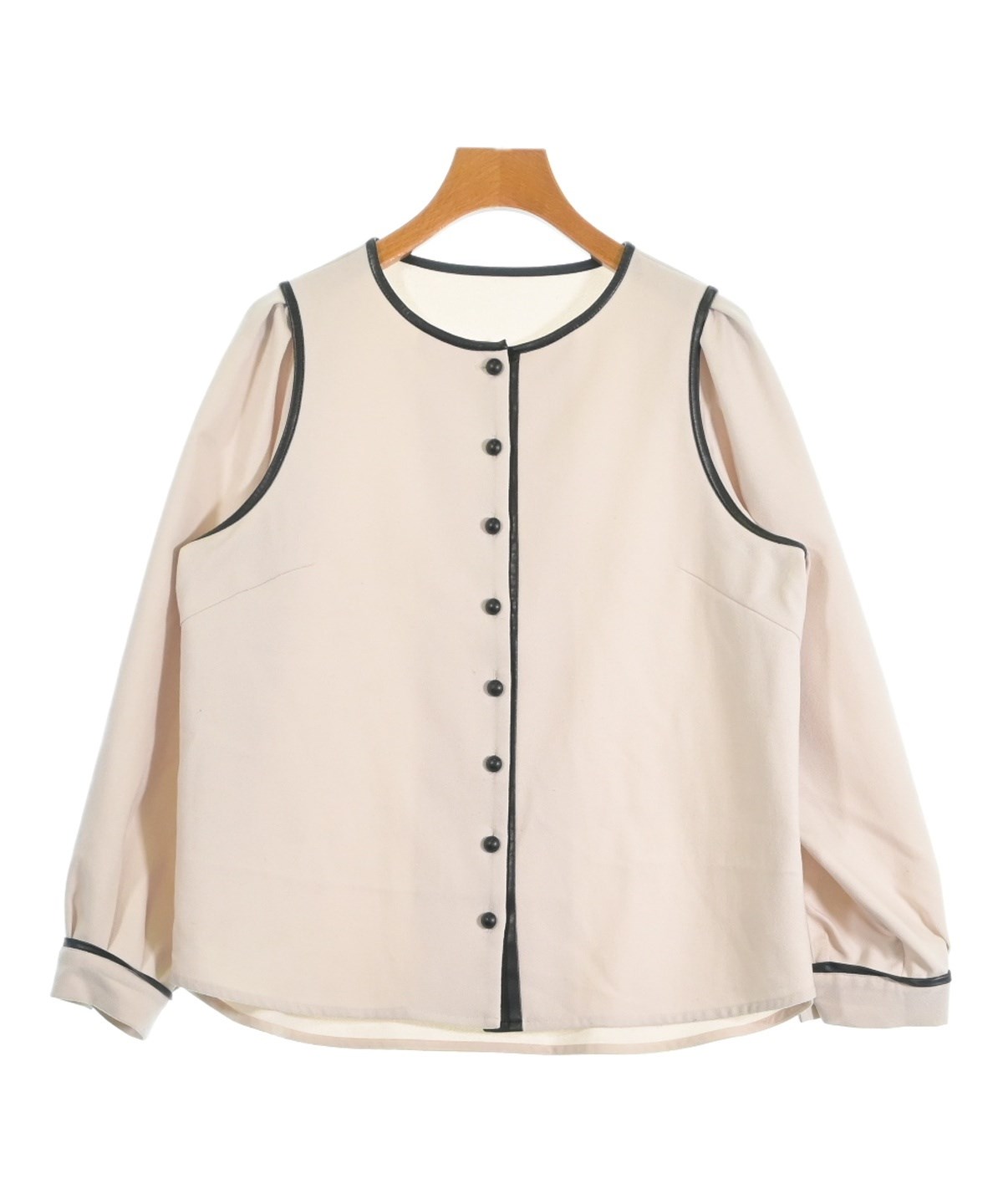 TONAL トーナル キーネックブラウス 38 M くすみブルー 春服 秋服 