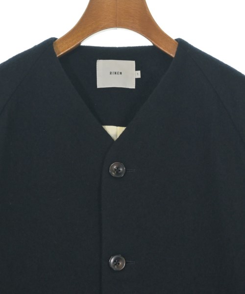 RINEN（リネン）ノーカラージャケット 紺 サイズ:1(S位) レディース/2200663916047