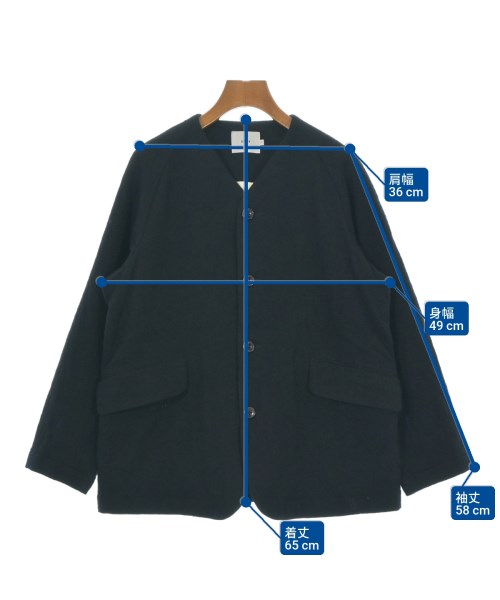 RINEN（リネン）ノーカラージャケット 紺 サイズ:1(S位) レディース/2200663916047