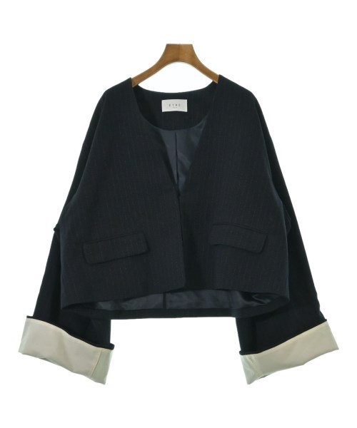 ETRE TOKYO(エトレトウキョウ)ノーカラージャケット 紺 サイズ:S/2200684418025
