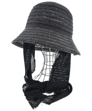 La Maison de Lyllis ストローハット ブラックリボン La Maison de Lyllis（ラメゾンドリリス）ストローハット 黒 サイズ:57