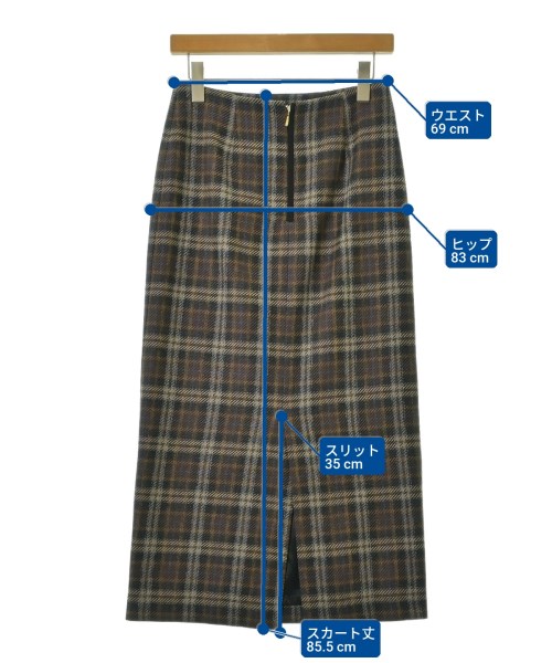 1er Arrondissement（プルミエアロンディスモン）ロング・マキシ丈スカート 茶 サイズ:38(M位) レディース/2200659576040