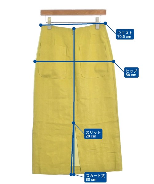 VERMEIL par iena（ヴェルメイユパーイエナ）ロング・マキシ丈スカート 黄 サイズ:38(M位) レディース/2200622338095