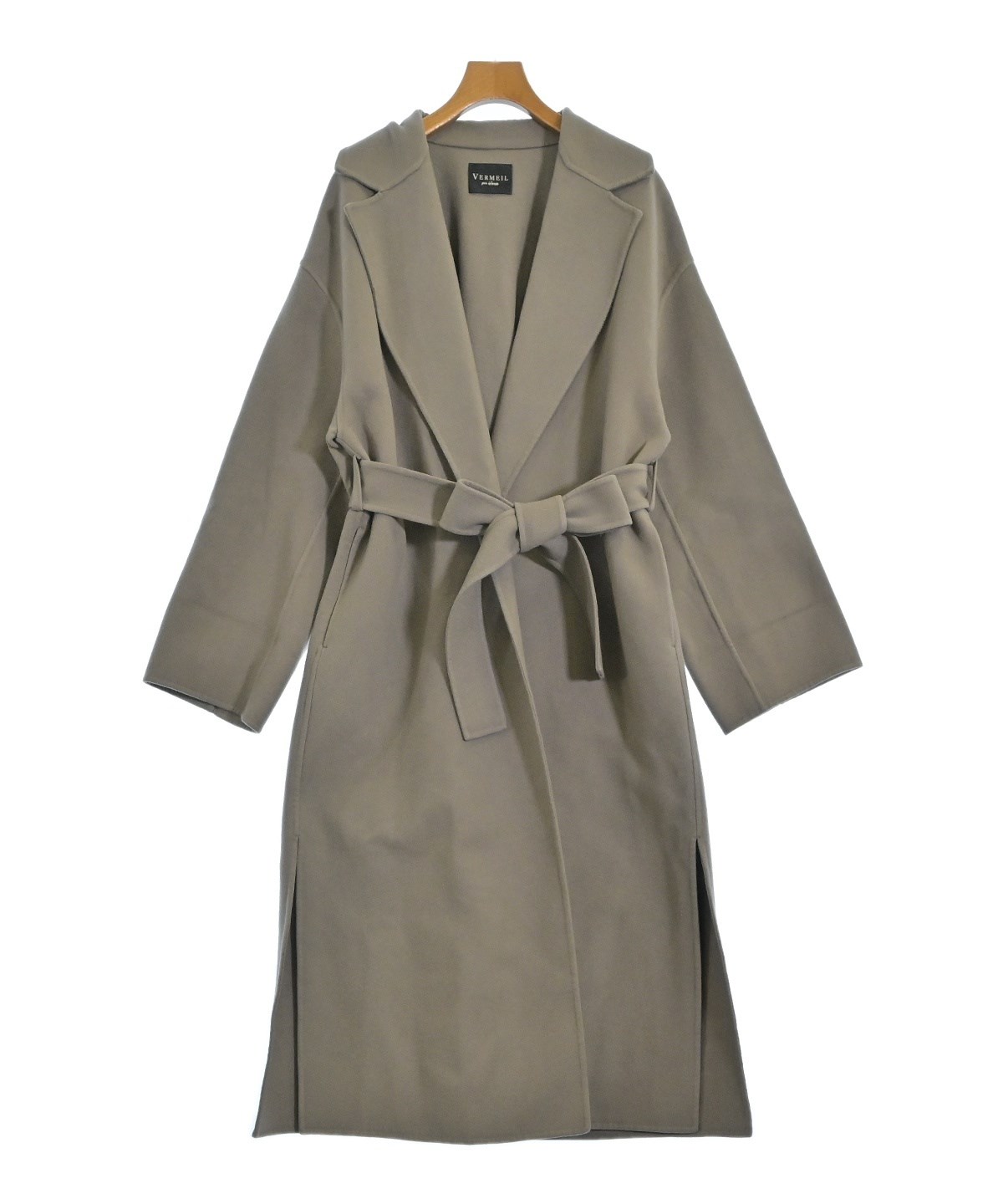VERMEIL par iena ウール　mosser ノーカラーコート　グレー VERMEIL par iena（ヴェルメイユパーイエナ） ノーカラーコート 36