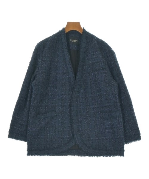 VERMEIL par iena(ヴェルメイユパーイエナ)ノーカラージャケット 紺 サイズ:36(S位)/2200663929245