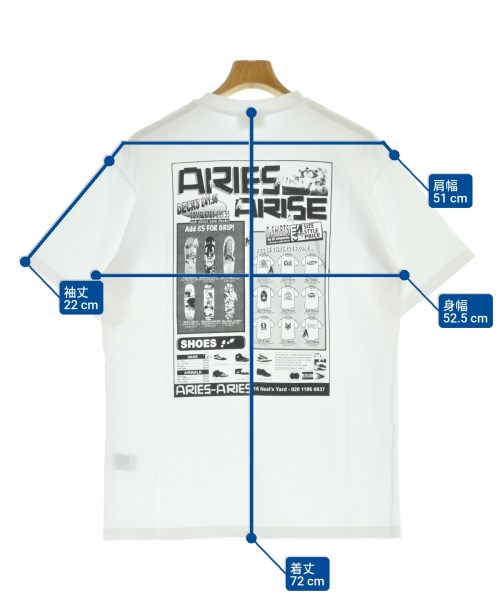 Aries（アリエス）Tシャツ・カットソー 白 サイズ:L メンズ/2200678369074