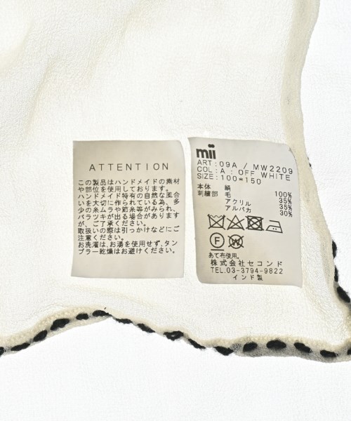 MII（ミー）バンダナ・スカーフ 白 サイズ:- レディース/2200619514259