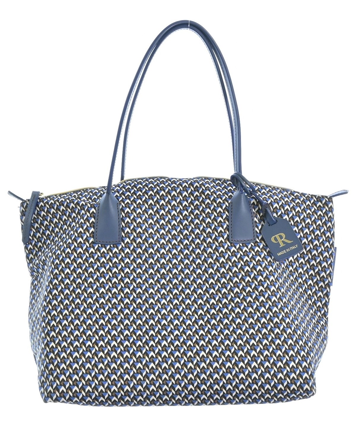 美品 ROBERTA PIERI トートバッグ ネイビー 総柄 軽量 A4可 ROBERTA PIERI（ロベルタピエリ）トートバッグ 青 サイズ:- レディース