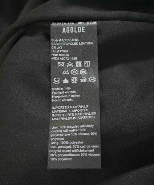 AGOLDE（エーゴールドイー）ライダース 黒 サイズ:L レディース/2200719493010