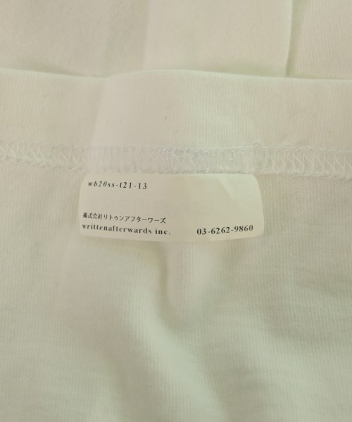 writtenafterwards（リトゥンアフターワーズ）Tシャツ・カットソー 白 サイズ:L メンズ/2200558604059