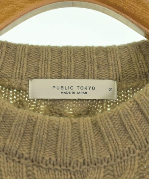 PUBLIC TOKYO（パブリック　トウキョウ）ニット・セーター ベージュ サイズ:01(S位) メンズ/2200720052091
