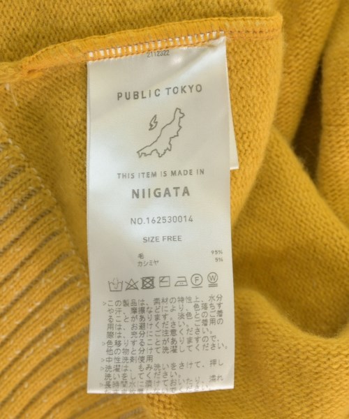 PUBLIC TOKYO（パブリック　トウキョウ）ニット・セーター 黄 サイズ:F レディース/2200699998284
