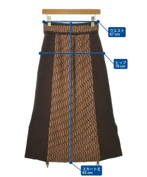 PUBLIC TOKYO（パブリック　トウキョウ）ロング・マキシ丈スカート 茶 サイズ:F レディース/2200725950026