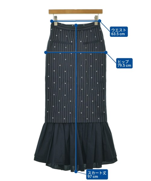 eimy istoire（エイミーイストワール）ロング・マキシ丈スカート 紺 サイズ:M レディース/2200664219291