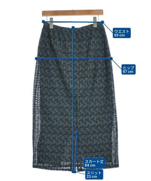 ALPHA STUDIO（アルファスタジオ）ロング・マキシ丈スカート 緑 サイズ:42(L位) レディース/2200666529107