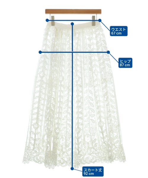 JEAN-NERET（ジャンヌレ）ロング・マキシ丈スカート 白 サイズ:F レディース/2200651228107