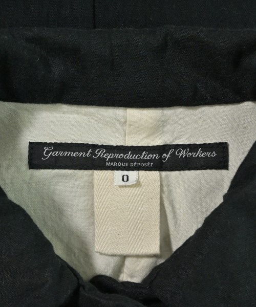 GARMENT REPRODUCTION OF WORKERS（ガーメントリプロダクションオブワーカーズ）カジュアルジャケット 黒 サイズ:0(XS位) レディース/2200691870618