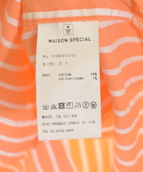 MAISON SPECIAL（メゾンスペシャル）カジュアルシャツ オレンジ サイズ:1(S位) メンズ/2200711050136