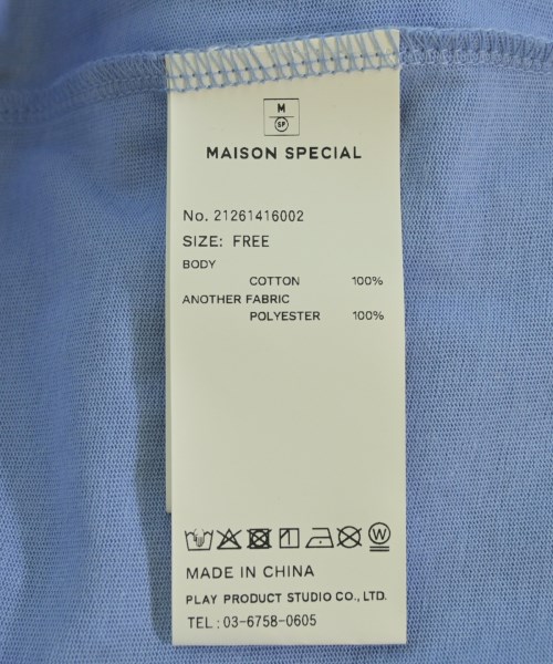 MAISON SPECIAL（メゾンスペシャル）Tシャツ・カットソー 青 サイズ:F レディース/2200723794110