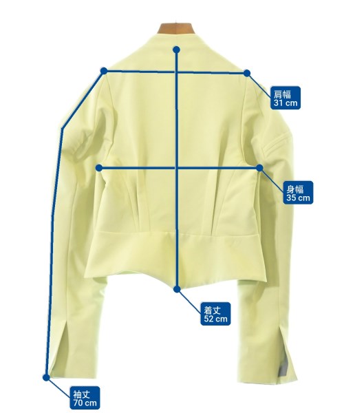YOHEI OHNO（ヨウヘイオオノ）ノーカラージャケット 緑 サイズ:36(S位) レディース/2200662020028