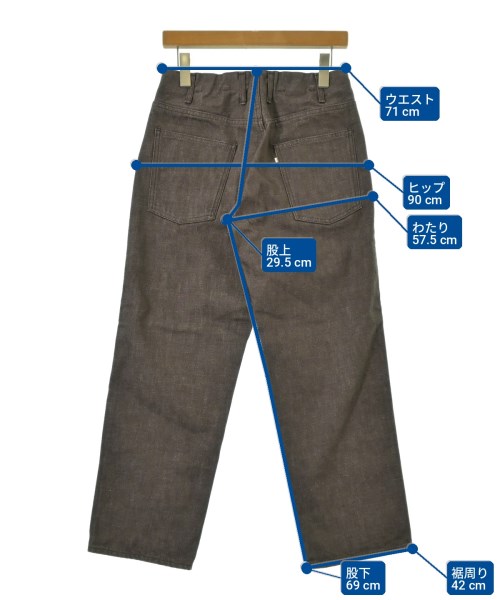 WESTOVERALLS（ウエストオーバーオールズ）デニムパンツ 茶 サイズ:28(S位) メンズ/2200698765542