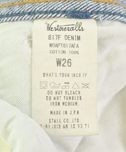 WESTOVERALLS（ウエストオーバーオールズ）デニムパンツ 青 サイズ:26(M位) レディース/2200711712195
