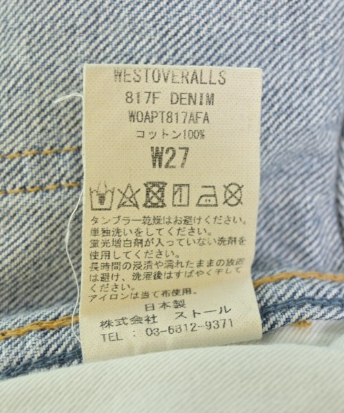 WESTOVERALLS（ウエストオーバーオールズ）デニムパンツ 青 サイズ:27(M位) レディース/2200711712225