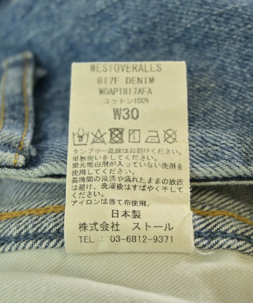 WESTOVERALLS（ウエストオーバーオールズ）デニムパンツ 青 サイズ:30(M位) メンズ/2200711712249