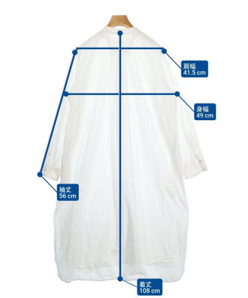 blurhms（ブラームス）シャツワンピース 白 サイズ:0(XS位) レディース/2200619070083