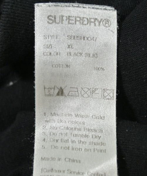 Superdry（スーパードライ）Tシャツ・カットソー 黒 サイズ:XL メンズ/2200708854136