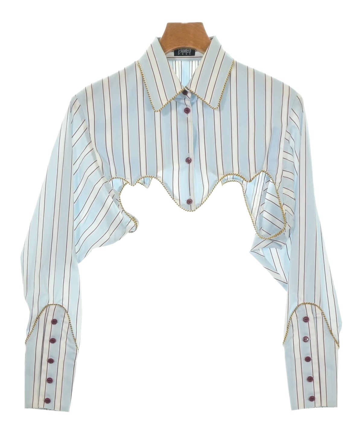 PAMEO POSE olga shirt パメオポーズ レオパード PAMEO POSE（パメオポーズ）カジュアルシャツ 青 サイズ:F レディース