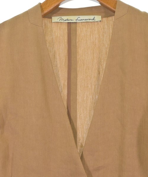 Mature Framework（マチュールフレームワーク）ノーカラージャケット 茶 サイズ:38(M位) レディース/2200676649017