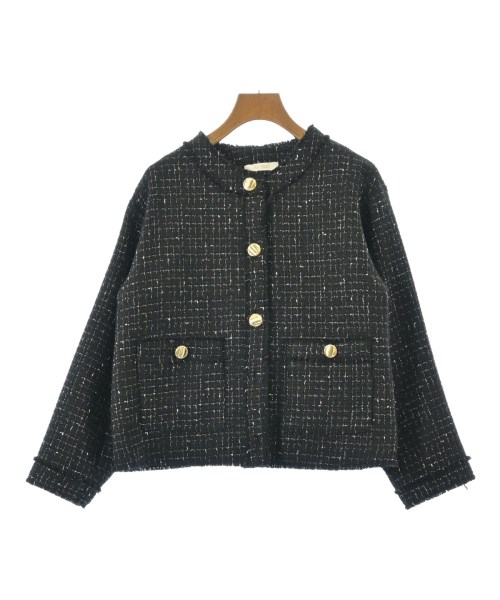 F by ROSSO(エフバイロッソ)ノーカラージャケット 黒 サイズ:36(S位)/2200669011012