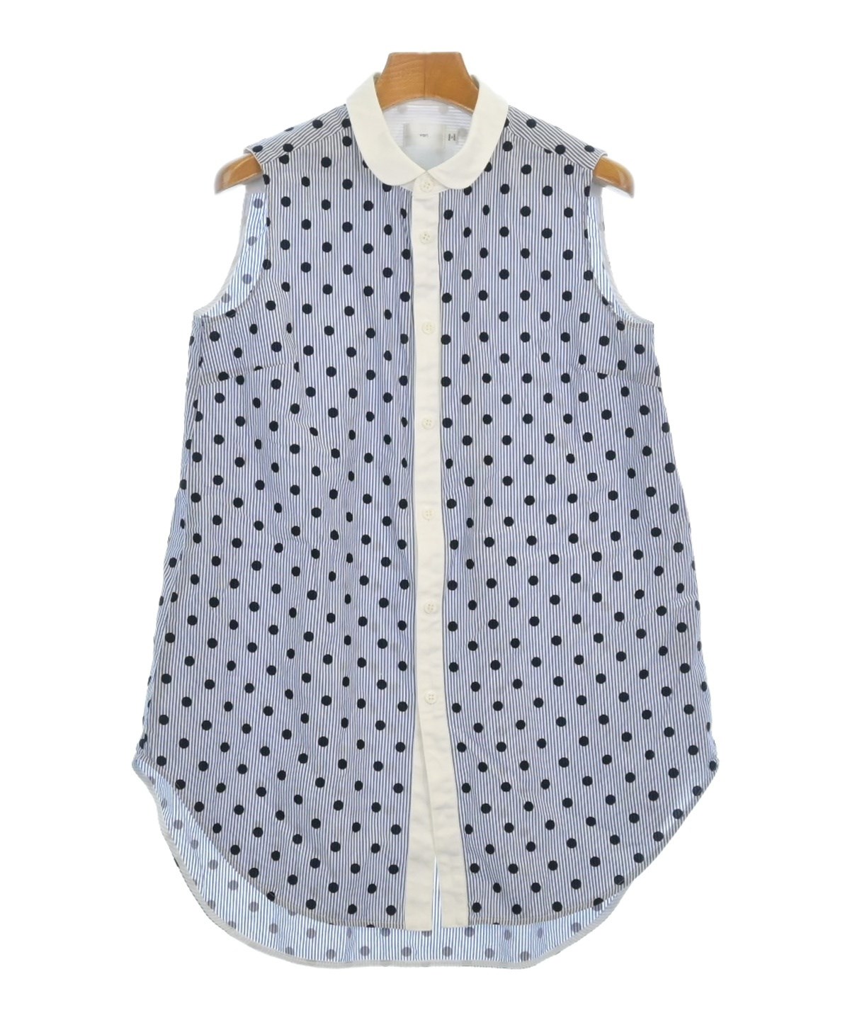 yori（ヨリ）ブラウス 紺 サイズ:36(S位) レディース/2200614030112