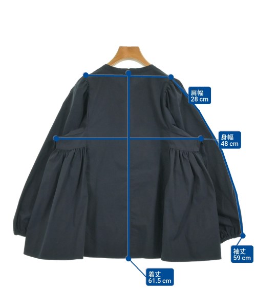 yori（ヨリ）ブラウス 紺 サイズ:36(S位) レディース/2200675428187