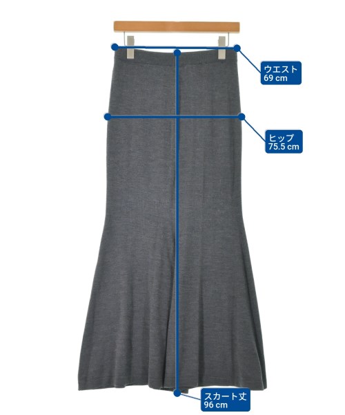 THIRD MAGAZINE（サードマガジン）ロング・マキシ丈スカート グレー サイズ:9(M位) レディース/2200666517067