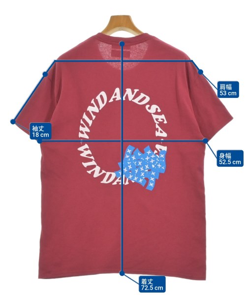 WIND AND SEA（ウィンダンシー）Tシャツ・カットソー 赤 サイズ:L メンズ/2200678706039