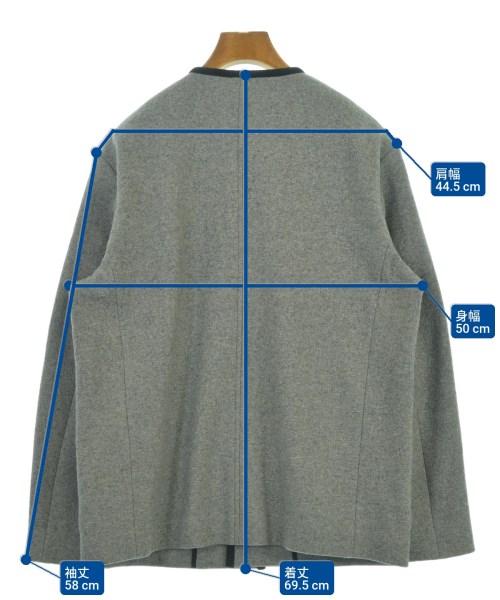 CABaN（キャバン）ノーカラージャケット グレー サイズ:S レディース/2200621781014