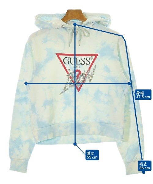 GUESS（ゲス）パーカー 青 サイズ:40(M位) レディース/2200679308041
