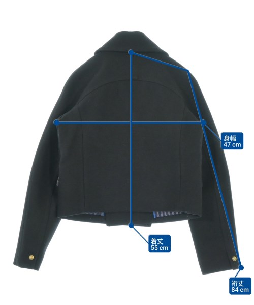 J.CREW（ジェイクルー）ピーコート 黒 サイズ:2(M位) レディース/2200711348011