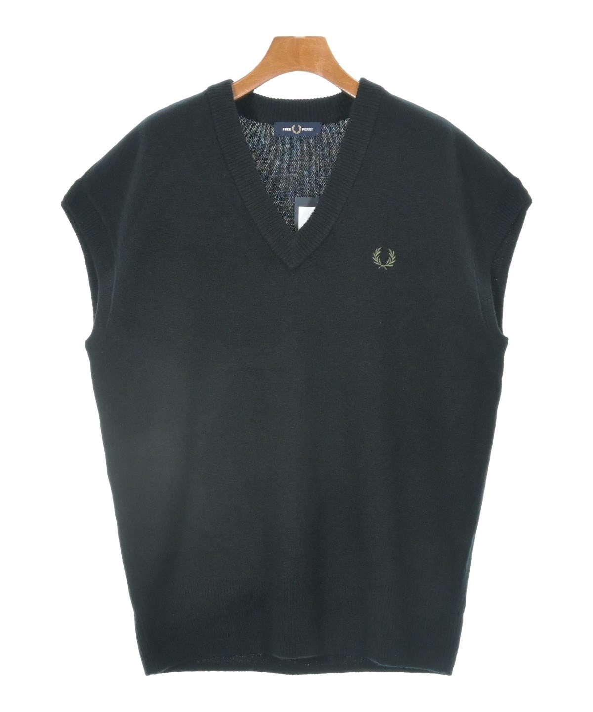 FRED PERRY ブラック ベスト FRED PERRY（フレッドペリー）ベスト 黒 サイズ:M メンズ