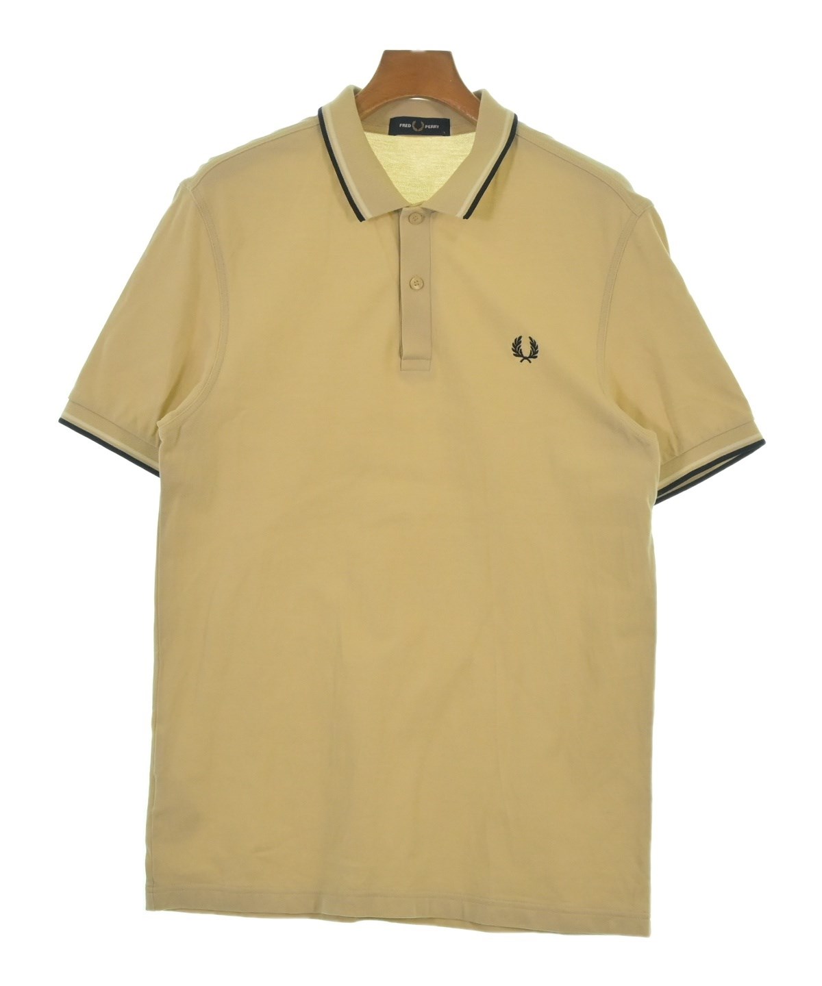 FRED PERRY ベージュ ポロシャツ Mサイズ FRED PERRY（フレッドペリー）ポロシャツ ベージュ サイズ:L メンズ
